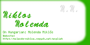miklos molenda business card